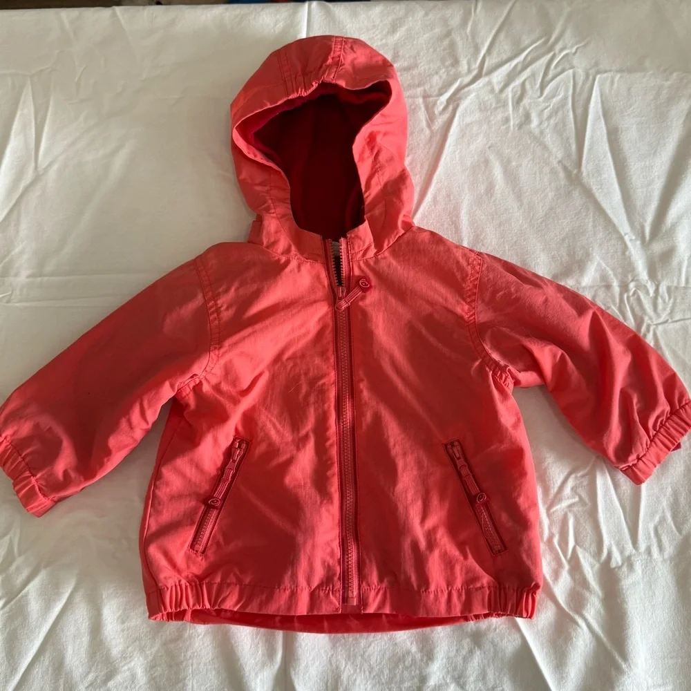 Y2K The Children's Place Coral/Red 3 in 1 Raincoat/Sweatshirt Butterfly Size 24M